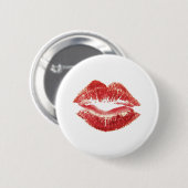 Red Lipstick Kiss Romantic St Valentinstag Gift Button (Vorne & Hinten)