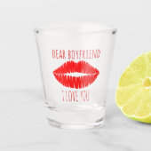 Red Lipstick Kiss Sehr geehrte Boyfriend Shot Glas (Vorderseite)