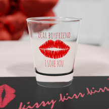 Red Lipstick Kiss Sehr geehrte Boyfriend Shot Glas