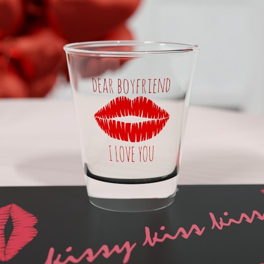 Red Lipstick Kiss Sehr geehrte Boyfriend Shot Glas