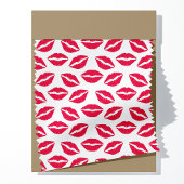 Red Lipstick Kisses Pattern Stoff