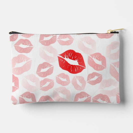 Red Lipstick Lips Cosmetic Makeup Bag Zubehörtasche (Rückseite)