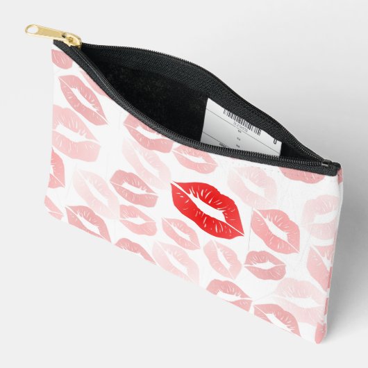 Red Lipstick Lips Cosmetic Makeup Bag Zubehörtasche (Offen)