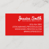 Red Lipstick Lips Kiss Makeup Artist Beauty Expert Visitenkarte (Rückseite)