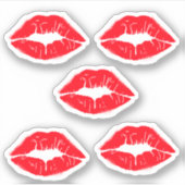 Red Lipstick Lips Kisses Aufkleber (Vorderseite)