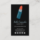 Red Lipstick Makeup Artist Beauty Salon Skincare Visitenkarte (Rückseite)