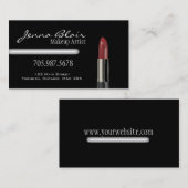 Red Lipstick Makeup Artist Business Card Visitenkarte (Vorne/Hinten)