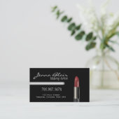 Red Lipstick Makeup Artist Business Card Visitenkarte (Stehend Vorderseite)
