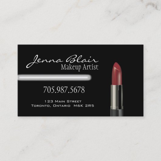 Red Lipstick Makeup Artist Business Card Visitenkarte (Vorderseite)