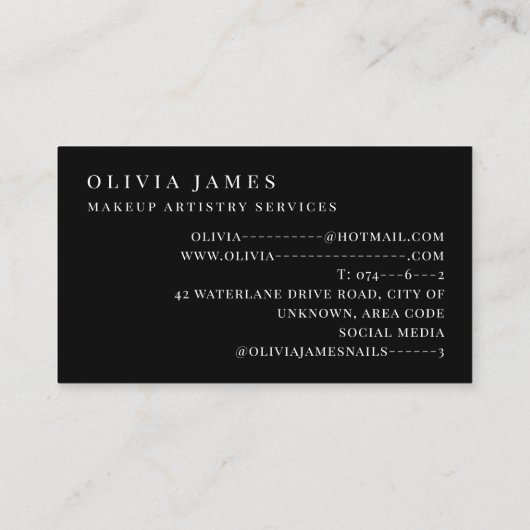 Red Lipstick Makeup Artist Kosmetik Schönheitssalo Visitenkarte (Rückseite)