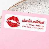 Red lipstick mark retro return address