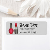 Red Lipstick Nail Polnisch Makeup Address Labels (Insitu)