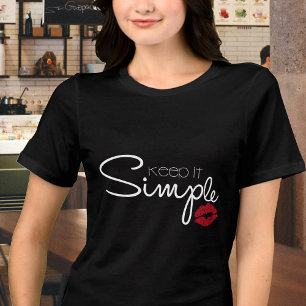 Red Lipstick Print Behalte es Simple Black T - Shi Tri-Blend Shirt