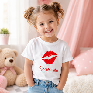 Red Lipstick Print Fashionisti Baby T-shirt