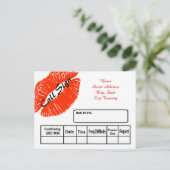 Red Lipstick Print Ham Radio QSL Karte (Stehend Vorderseite)