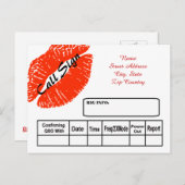 Red Lipstick Print Ham Radio QSL Karte (Vorne/Hinten)