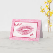 Red Lipstick - Pucker Up! Karte (Gelbe Blume)