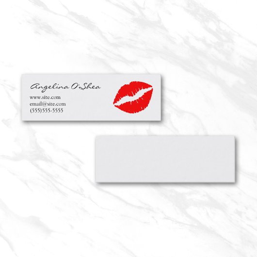 Red Lipstick Skinny Business Card Mini Visitenkarte