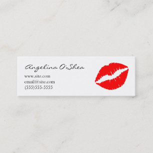 Red Lipstick Skinny Business Card Mini Visitenkarte