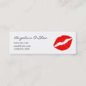 Red Lipstick Skinny Business Card Mini Visitenkarte (Vorderseite)