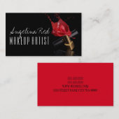 Red Lipstick Splash Makeup Artist Beauty Salon Visitenkarte (Vorne/Hinten)