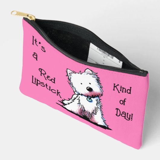 Red Lipstick Westie Small Zubehörtasche (Offen)
