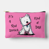 Red Lipstick Westie Small Zubehörtasche (Vorderseite)