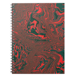 Red Liquid Marble Abstract Pattern Notizblock