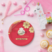 Red Little Dumpling Baby Shower Paper Plate Pappteller (Party)
