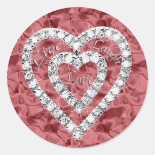 Red Live Lgh Liebe Diamond Heart Stickers