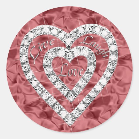 Red Live Lgh Liebe Diamond Heart Stickers (Vorderseite)