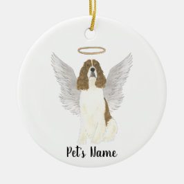 Red Liver White English Springer Spanier Beileid Keramik Ornament