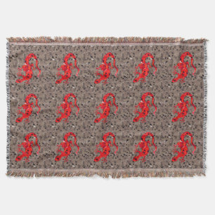 Red Lizard Collage Decke