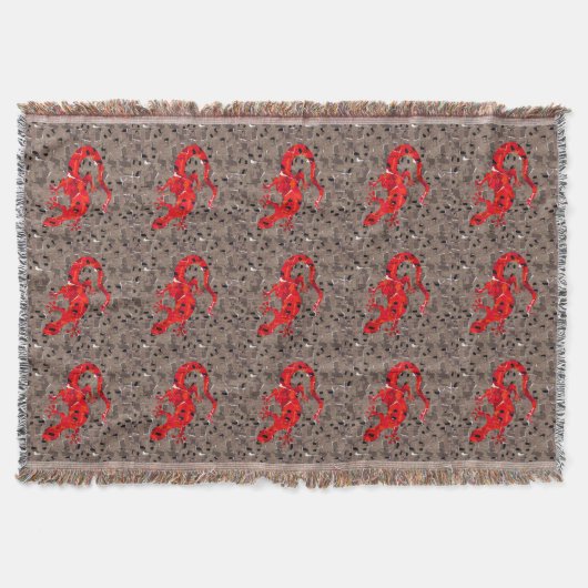 Red Lizard Collage Decke (Vorderseite)