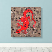 Red Lizard Collage Leinwanddruck (Insitu (Holzboden))