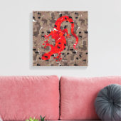 Red Lizard Collage Leinwanddruck (Insitu (Wohnzimmer))