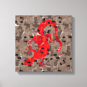 Red Lizard Collage Leinwanddruck