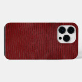 Red Lizard Leather Print iPhone Hülle (Rückseite (Horizontal))