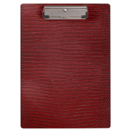 Red Lizard Leather Print Klemmbrett