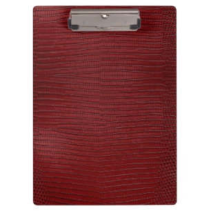 Red Lizard Leather Print Klemmbrett