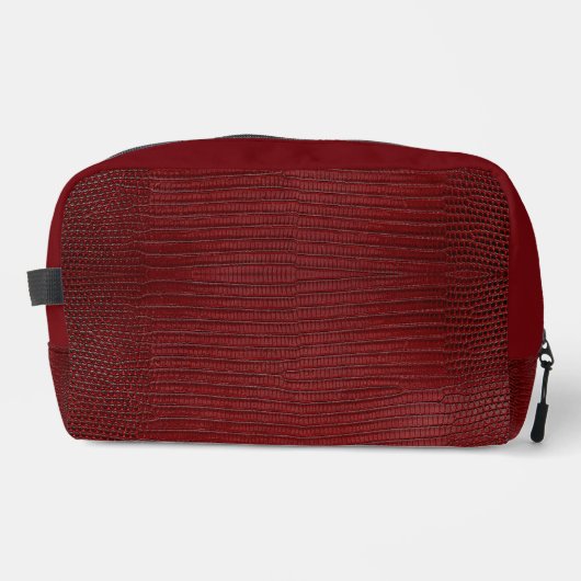 Red Lizard Leather Print Waschbeutel (Vorderseite)