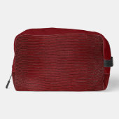 Red Lizard Leather Print Waschbeutel (Rückseite)