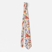 Red Lobster and Shrimp Seafood Pattern Neck Tie Krawatte (Rückseite)