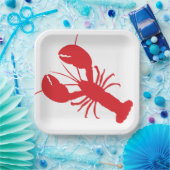 Red Lobster Bake Coastal Beach Ocean Moderner Spaß Pappteller (Party)