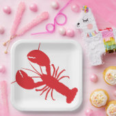 Red Lobster Bake Coastal Beach Ocean Moderner Spaß Pappteller (Party)