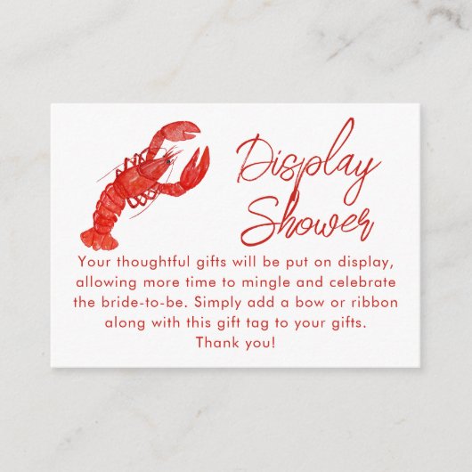 Red Lobster Beach Display Brautparty Begleitkarte (Vorderseite)