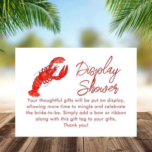 Red Lobster Beach Display Brautparty Begleitkarte
