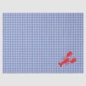 Red Lobster Blue White Gingham Preppy Coastal Fun Seidenpapier (Vorderseite)