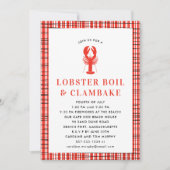 Red Lobster Boil Clambake Summer Party Cookie Einladung (Vorderseite)
