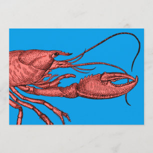 Red Lobster Clambake-Karte Einladung Vintage-Bild